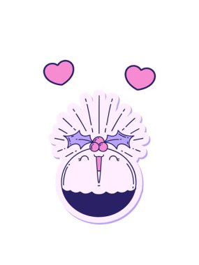 Dövme stili bir çıkartmanın dönen kalp animasyonu Noel pudingi söylüyor.