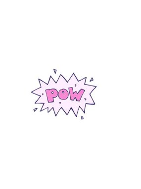 Çizgi roman pow sembolünün yatay titreşimli animasyonu