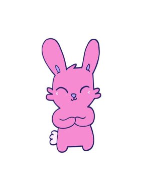 Sevimli el çizimi çizgi film tavşanı hareketli animasyonu