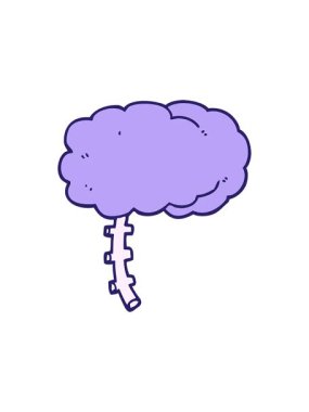 Bir beynin karikatür karikatürünün basınçlı animasyonu