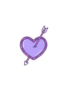 İkonik dövme stili bir okun ve kalbin çarpıcı satış animasyonları.