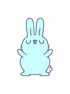 Garip çizgi film tavşanının ışık efekti animasyonu