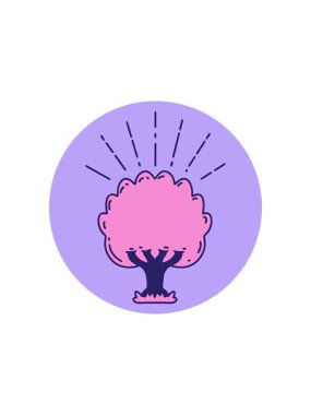 splitting effect animation of doodle of a tattoo style tree