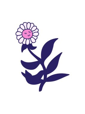 El hareketlerinin titreşimli animasyonu garip karikatür papatya çiçeği çizimi