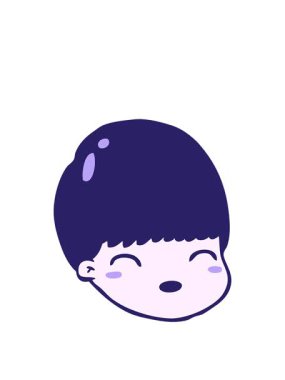 Çizgi film erkek yüzünün animasyonunu genişletiyor.