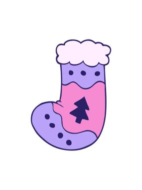 pixelize effect animation of cartoon doodle christmas stocking