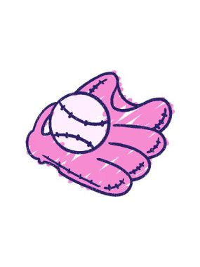 Beyzbol Mitt Tebeşir Çiziminin dönen hareketli animasyonu