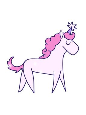 Elle çizilen tek boynuzlu atın parıltı etkisi