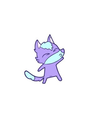 Çizgi film kurdu somurtmasının anlık satış animasyonu.