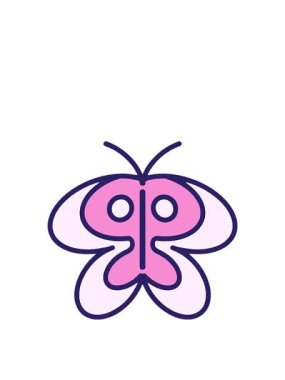 Basit bir kelebek çiziminin yükselişi ve yüzen animasyonu