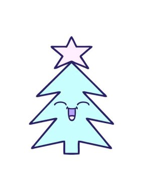 Noel ağacı çizgi filminin animasyonunu renklendir