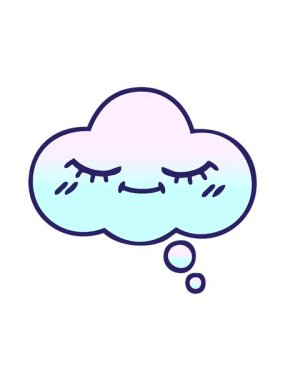 Renkli karikatür düşünce baloncuğunun titreşimli hareketi