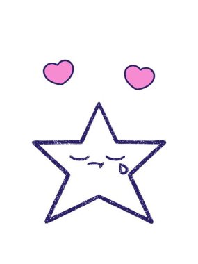 Ağlayan Yıldız Kömür Çiziminin dönen kalp animasyonu