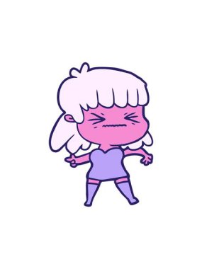 neon renkli kadın çizgi filminin hareketli animasyonu