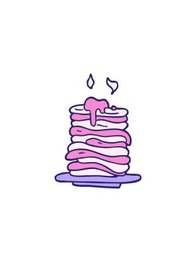 Bir yığın krep karikatürünün satış animasyonu