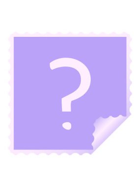 shine light effect animation of square peeling sticker cartoon of a question mark