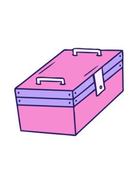 Metal bir alet kutusunun el çizimi çizgi film karalamalarının efekt canlandırması