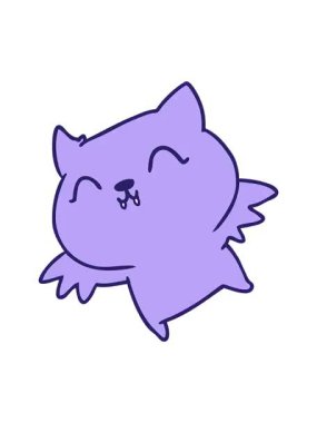 sevimli kawaii yarasasının el çizimi çizgi filminin efekt efekti