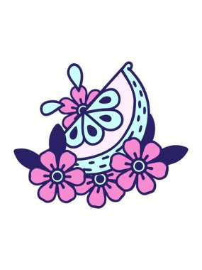 Parlak ışık efekti dövmenin geleneksel dekoratif limon stilinde canlandırması