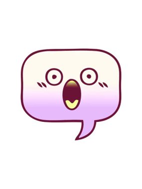 Parlak renkli bir konuşma baloncuğunun gradyan gölgeli çizgi filminin dönen hareket animasyonu