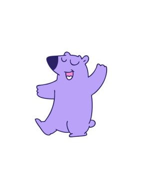 splitting effect animation of hand drawn design of a cartoon bear