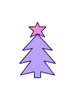 Tatlı çizgi film Noel ağacının dönen hareketli animasyonu