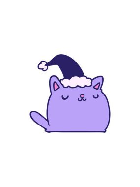 Kawaii kedisinin Noel karikatürünün satış animasyonu