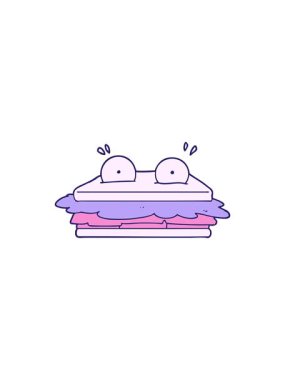 Sandviç karikatürü karikatürünün radyoaktif parlak animasyonu