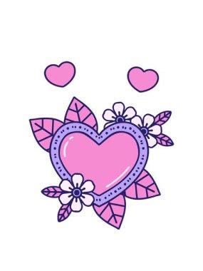 Botanik bir kalbin dönen kalp animasyonu