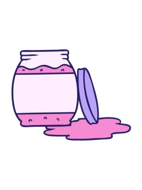 jiggle motion animation of hand drawn cartoon of a strawberry jam