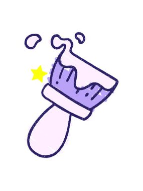 Parıldayan yıldızlar fırça tebeşiri çiziminin animasyonunu etkiler