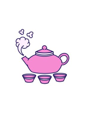 Japon çay demliğinin buharlı tasarımı ile canlandırma etkisi.