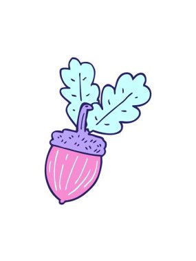 Çizgi film meşe palamudunun hareketli animasyonu