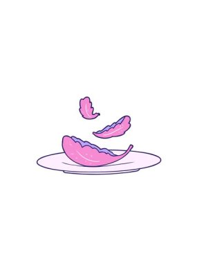 rise and float animation of cartoon salad leaves