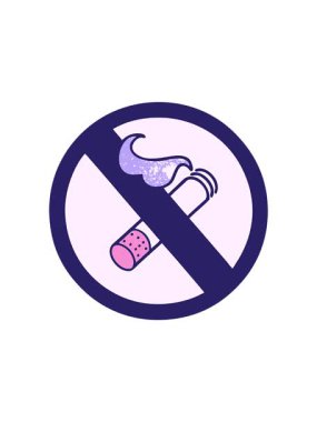 Dikkat çekici retro grunge dokusu çizgi filmi sigara içilmiyor işareti.