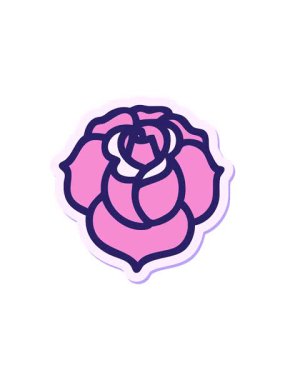 Geleneksel çiçek stilinde dövmenin hareketli çıkartması