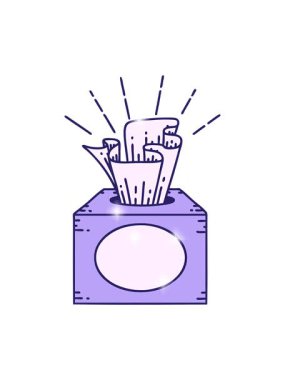 Bir kutu mendilin canlandırılmasının simli etkisi