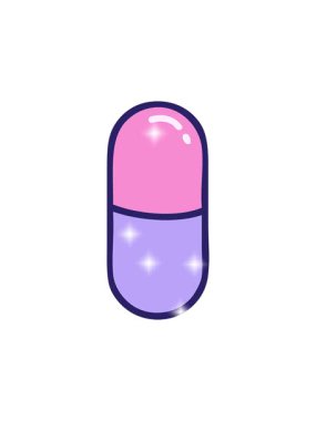 Bir hapın dövme şeklindeki görüntüsü simli efekt