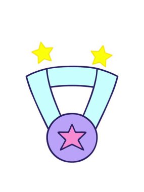 dönen yıldızlar altın madalyanın animasyonu