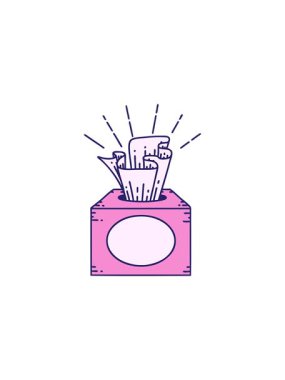 Geleneksel dövme stili mendil kutusunun canlandırmasının bölünme etkisi