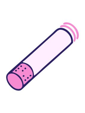 pixelize effect animation of cute cartoon of a cigarette stick