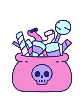 Cadılar bayramı şekerleme paketinin animasyonunu salla ve durdur.