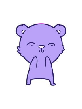 power up animation of cartoon funny bear character