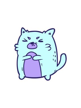 shaking motion animation of cartoon of a angry cat