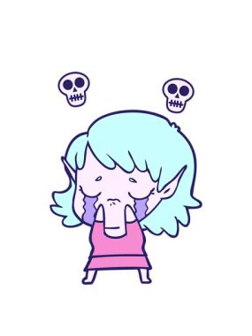 Çizgi film ağlayan elf kız tasarımı animasyonu.