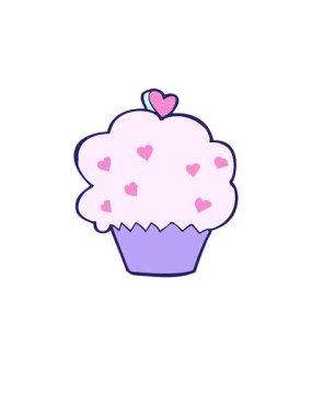 rise and float animation of cupcake drawing