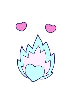 dönen kalpler yanan kalbin çizgi filminin animasyonu.