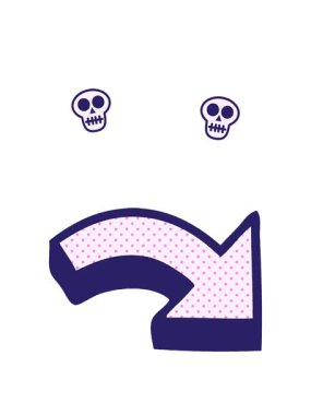 Bir çizgi romanın çizgi roman stili bir yön okunun kafatası animasyonu