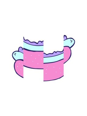 splitting motion animation of cartoon hotdog