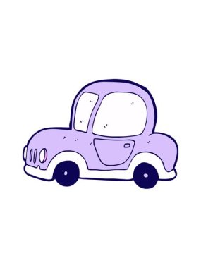 Çizgi film arabasının neon ışık efektleri